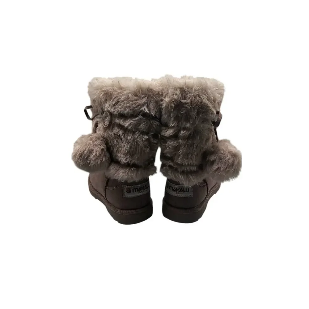 Makalu California Faux Fur Winter Boots – Girls Size 11 M